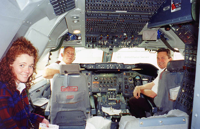 May 1999: Ready to leave Anchorage on my last flight.  Who's that good looking redhead?